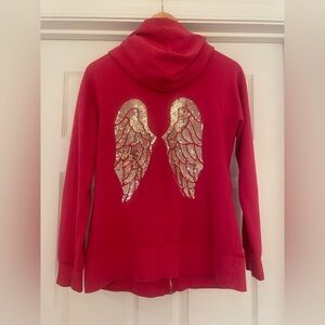 Victoria’s Secret Vintage Gilded Sequin Wings Cotton Zip Up Hoodie